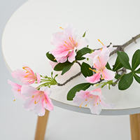 Branches d'Azalées en Soie Premium 66cm, Fleurs Artificielles Faites à la Main pour Décoration Intérieure, Centre de Table de Mariage, Cadeau de Noël