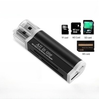 Lector de Tarjetas USB Multifuncional Colorido, Mini Adaptador Portátil para Tarjetas TF/SD/MS/M2 para Computadoras y Laptops/USB2.0 de Alta Velocidad 480Mbps