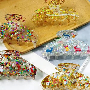 Vente flash - Accessoires pour cheveux mignons et colorés - Pinces à cheveux en acrylique avec diamants, étoiles et lunes - Pinces à cheveux luxueuses et brillantes - Product Image 3