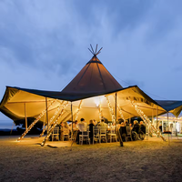 Tente de luxe grand format pour l'extérieur 2026 – Tipi en bois pour glamping, plage, prairie, désert, tente de safari pyramidale – Promotion sur les tentes de mariage