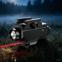 Luz LED Multimodo con Láser Rojo, Recargable por USB, Ajustable, Compacta, Luz Auxiliar para Base de Montaje de 20mm y 24mm, Uso en Exteriores