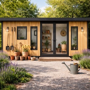 Abri de jardin préfabriqué ADU, cabane de rangement moderne et minimaliste, abri à outils au design épuré, s'adaptant à tous les styles de jardin - Product Image 5