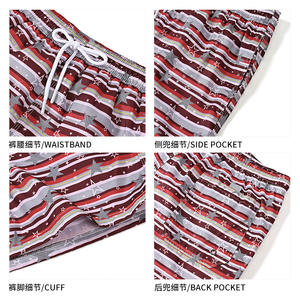 Shorts de Playa para Hombre, de Secado Rápido, con Rayas, Cordón Ajustable, Forro, Corte Holgado, Talla Europea, para Adultos, Ropa Casual de Verano - Product Image 4