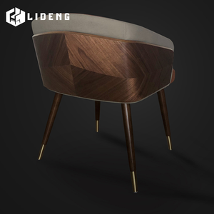 Ghế ăn tối giản phong cách người nổi tiếng mạng xã hội Instagram, ghế nhà hàng Bắc Âu, ghế gỗ nguyên khối, ghế tựa lưng bằng da nghệ thuật - Product Image 2