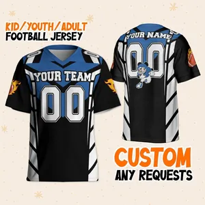 Maillot de football Mickey personnalisé, T-shirt de sport court personnalisé, impression par sublimation <span class=keywords><strong>du</strong></span> drapeau, évacuation de l'humidité, écologique 100% - Product Image 1