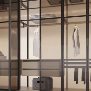 Armarios de Dormitorio de Vidrio con Marco de Aluminio de Lujo Personalizados, Último Diseño Moderno y Simple, Armarios de Almacenamiento para Villa con Cajones de Madera - Product Image 3