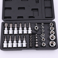 Jeu de 34 embouts Torx et cannelés en acier au chrome-vanadium, douilles à pression, embouts étoile, outil pour percer des trous
