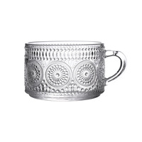 Tasses à café écologiques de haute qualité avec motif tournesols en relief, verres transparents pour boissons, tasses à lait avec bord doré, pour usage en café, mariage