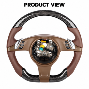 Volant en carbone pour Porsche 911 718 Macan Cayenne Panamera, vente en gros, remplacement personnalisé pour les magasins et les distributeurs - Product Image 5