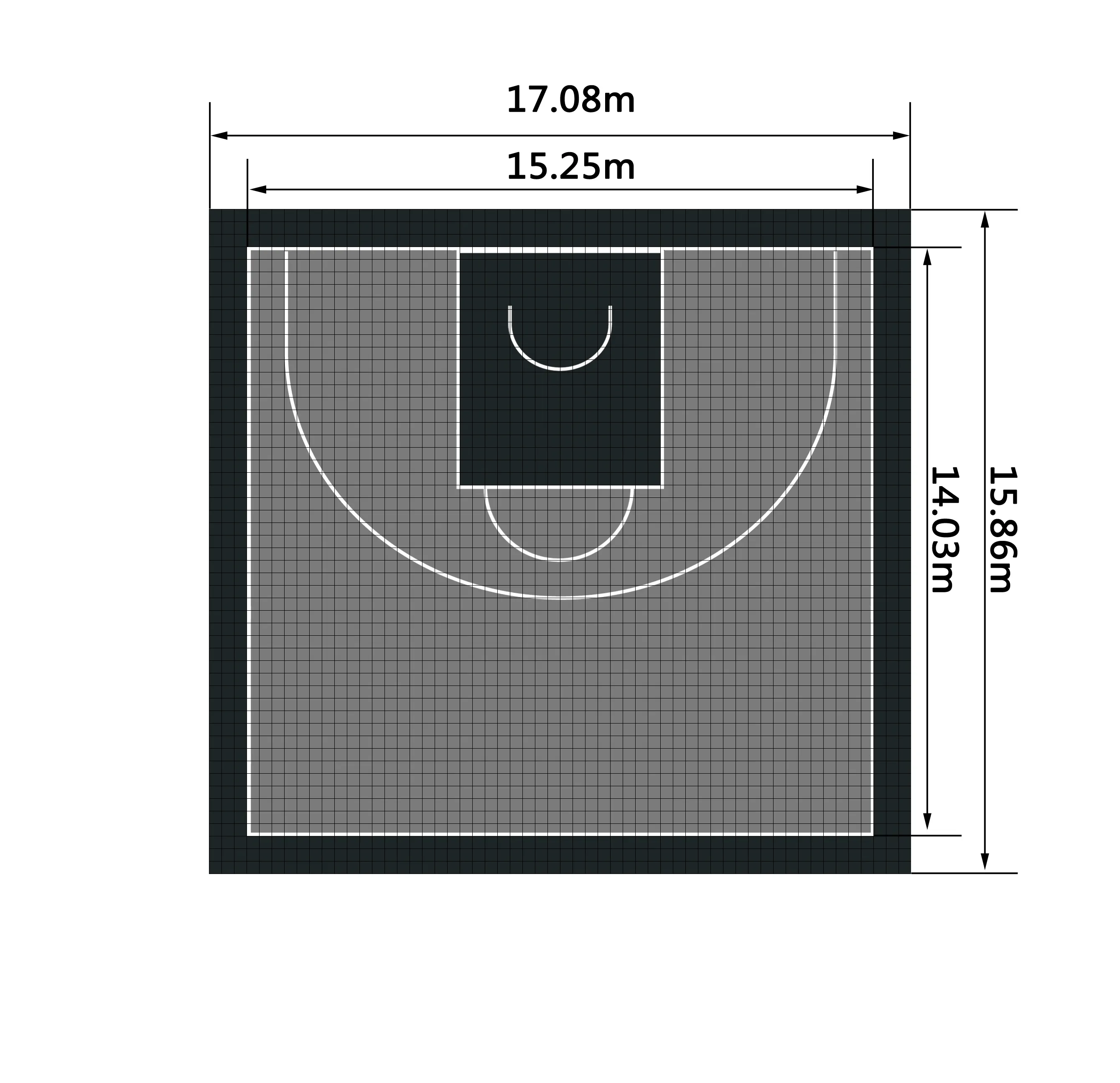 Açık arka bahçesinde basketbol sahası döşemesi