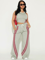 Printemps et été femmes survêtement Logo personnalisé femmes Y2K débardeurs sans manches et pantalons de survêtement deux pièces ensemble survêtement costumes