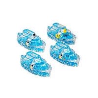 Support de stylo en acrylique en forme de yacht avec sable mouvant liquide bleu océan, organisateur de bureau, cadeau