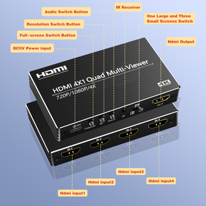 Xput <span class=keywords><strong>HDMI</strong></span> <span class=keywords><strong>4X1</strong></span> Quad Multi-Viewer 4K การสลับอย่างราบรื่นเข้ากันได้กับ DVI1.0 HDMI1.3a HDCP1.2สำหรับโครงการขนาดใหญ่ - Product Image 3