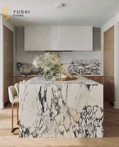 YUSHI lucidato Calacatta Viola marmo cucina isola Top per Villa Hotel cucina soggiorno controsoffitto decorazione - Product Image 5