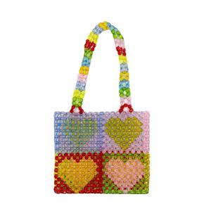 Модная сумка через плечо из акриловых бусин с четырьмя отверстиями, цветная, квадратная, с перфорацией, для шопинга, в стиле 2026 года - Product Image 5