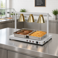 Station de chauffage rectangulaire en acier inoxydable doré à haute efficacité énergétique, lampe chauffante pour buffet, chauffe-plats automatique pour la restauration, à vendre