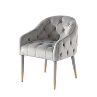 Chaise de salle à manger moderne en velours avec pieds en bois Fauteuil en acier pour restaurant, maison, appartement, bureau ou bar