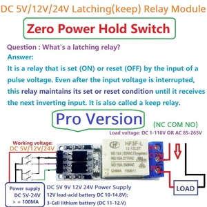 Module de relais à verrouillage magnétique bistable pour Arduiuo <span class=keywords><strong>ESP32</strong></span> DC 5V 12V <span class=keywords><strong>24V</strong></span>, interrupteur à bascule autobloquant - Product Image 6