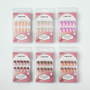 AIERFEI Ongles en gel souple de qualité salon, forme amande courte, style français, à presser, faux ongles, vente en gros - Product Image 6
