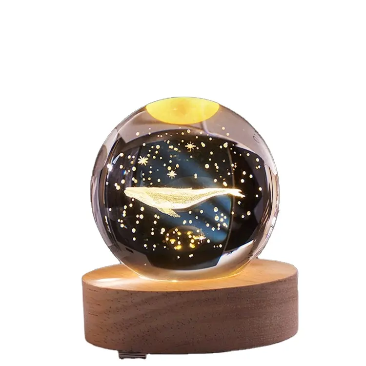 2023 kreatif warna-warni bola kaca berbintang langit kristal bola meditasi penyembuhan cahaya dasar Dekorasi hadiah kejutan Natal
