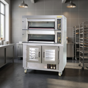 Four de boulangerie commercial SINMAG double couche 4 plateaux, avec chambre de levage électrique 10 plateaux, prise UE, équipement de boulangerie autonome pour la cuisson - Product Image 3