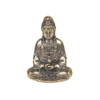Statue de Bouddha en laiton antique avec impression en relief, artisanat du Zhejiang, mini-ornement d'art bouddhiste