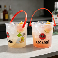 Cubos de Plástico para Cócteles, Recipientes Reutilizables de 32oz para Bebidas, Cubos para Ponche, Cubos para Cócteles de Ron, Cubos para Hielo de 1 Litro, Cubos para Smoothies