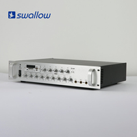 Amplificateur de sonorisation 5 zones avec priorité micro, enregistrement USB pour sirène, entrées multiples, 100V, commercial, métal