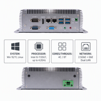PC Industrial sin Ventilador al por Mayor, Intel 11.ª Gen. I5 1135G7, DDR4, Doble LAN 2.5GbE, DC12V, Mini Ordenador para Control de Automatización