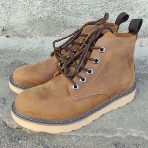 Top Cow Leather Handmade Waterproof Ankle Boots Retro Style Lace-Up Closure Outdoor Riding Men's Shoes Winter Summer - Product Image 1