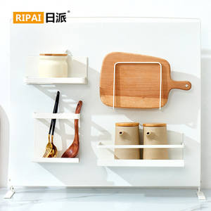 Wall Mounted Magnetic <b>Refrigerator</b> Side Shelf Rectangle Multi-purpose No Drill Hanging Storage Rack Kitchen Organizer - Product Image 2