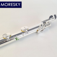 MORESKY Bass Flute MBFL-101 C Tone Silver Plated C Key Cupro-Nickel Body Metal Closed Hole Design Case/OEM