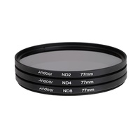 Andoer 77mm Fader ND Kit de filtres de photographie de densité neutre (ND2 ND4 ND8) pour Nikon Canon Sony Pentax dslr