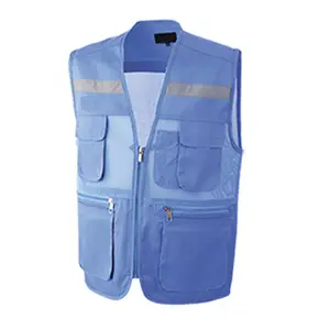 Uniforme de gilet multi-poches utilitaire de bénévole de sécurité au travail réfléchissant de type V Cargo avec logo