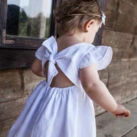 Robes d'été décontractées pour adolescentes, en coton, sans manches, couleur unie, style princesse, collection 2025
