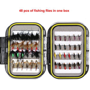 Kit de Señuelos de Pesca con Mosca Artificiales de ABS de 24-96 Piezas con Anzuelo Barbado y Caja <span class=keywords><strong>para</strong></span> Pesca en Lago/Río, Moscas Secas/Húmedas/Ninfas/Streamers, Realistas - Product Image 5