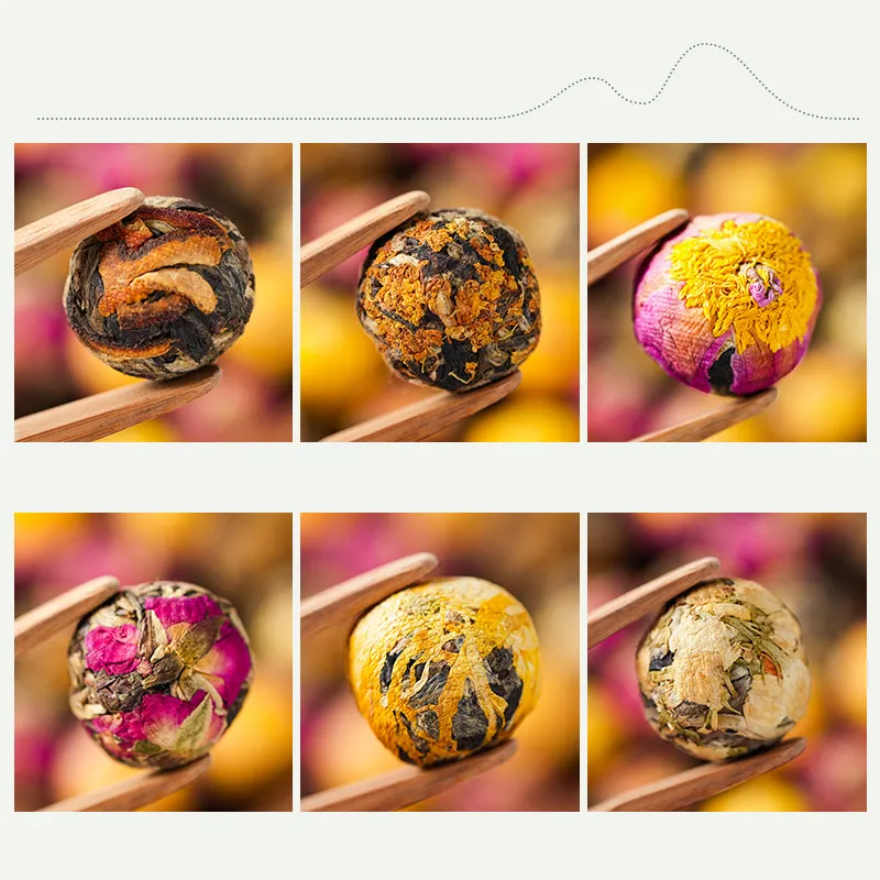 Bulk custom blooming tea balls wholesale blooming tea gift packaging flower tea