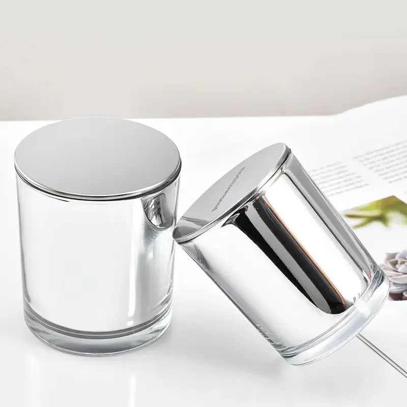 200ml/300ml/430ml Glass Candle Container Holders Empty Glass Candle Jars With Stainless Steel Lids