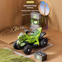 Voiture électrique tout-terrain pour enfants, dinosaure, quatre roues, 12V, jouet ATV pour enfants, vert