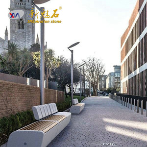 Nueva Banco de Hormigón GRC Magic Stone con Asiento de Madera, Muebles de Paisajismo para Exteriores, para Ingeniería Municipal - Product Image 2