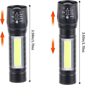 Mini <b>Rechargeable</b> LED <b>Flashlight</b> High Bright Zoom Multifunction Light Weight ABS Body Camping 300-500m Range 360 Lumens 12+ - Product Image 1