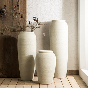 Vase en céramique de Jingdezhen, style nordique, pour salon, arrangement floral, fleurs séchées, <span class=keywords><strong>pot</strong></span> en céramique blanc pour le sol, moderne et simple - Product Image 1