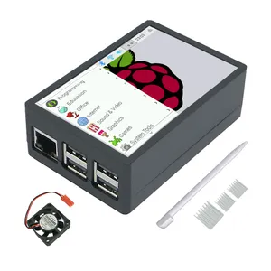 Venta al por mayor 3,5 "Pantalla táctil pantalla con el caso para el frambuesa Pi 4 contra salpicaduras y bandeja para viruta, lámina de acero 480mm para 320 SPI LCD TFT Monitor - Raspbian Ubuntu Kali Retropie