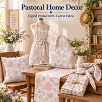Tissu en coton imprimé numérique personnalisé à motif floral champêtre, doux, 120 g/m², idéal pour robes, chemisiers, quilting et travaux manuels