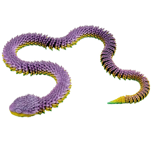 Figurine de serpent viper en plastique imprimé en 3D, modèle de reptile articulé et flexible, tendance, figurine virale, cadeau d'anniversaire pour enfants, vente en gros - Product Image 3