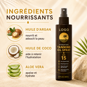 Professional Tanning Sunscreen Care <b>Moisturizing</b> Nourish Light Texture Not Greasy Create Bronze Skin SPF 15 Tanning Oil <b>Spray</b> - Product Image 4
