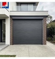 Porte de garage sectionnelle automatique en aluminium isolé moderne, gris anthracite, avec isolation en mousse PU, pour villa résidentielle