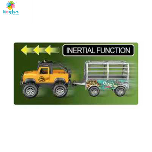 Dinosaurus Jurassic Transport Truck Voertuig Monster Kooi Set-Traagheid Auto Met Verlichting En Geluiden Plastic Montage Vereist - Product Image 5