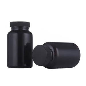 250cc nero opaco PET bocca larga integratore di plastica bottiglia di plastica bottiglia di vitamina Soft Touch bottiglia di plastica bottiglia di medicina - Product Image 4
