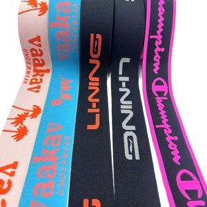 Độ đàn hồi cao Jacquard tùy chỉnh vải nylon có thể điều chỉnh ban nhạc tập thể dục tập thể dục dây đàn hồi Polyester Chất liệu đồ lót - Product Image 2